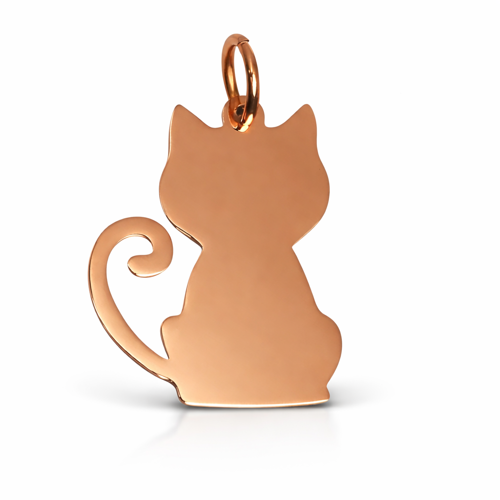 Hanger met gravure kat - gedragen