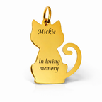 Hanger met gravure kat - close-up