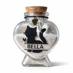 Gepersonaliseerd memorial flesje met naam - kat