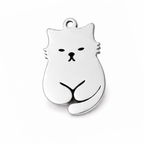 Memorial flesje kat goud/zilver - hangeropties
