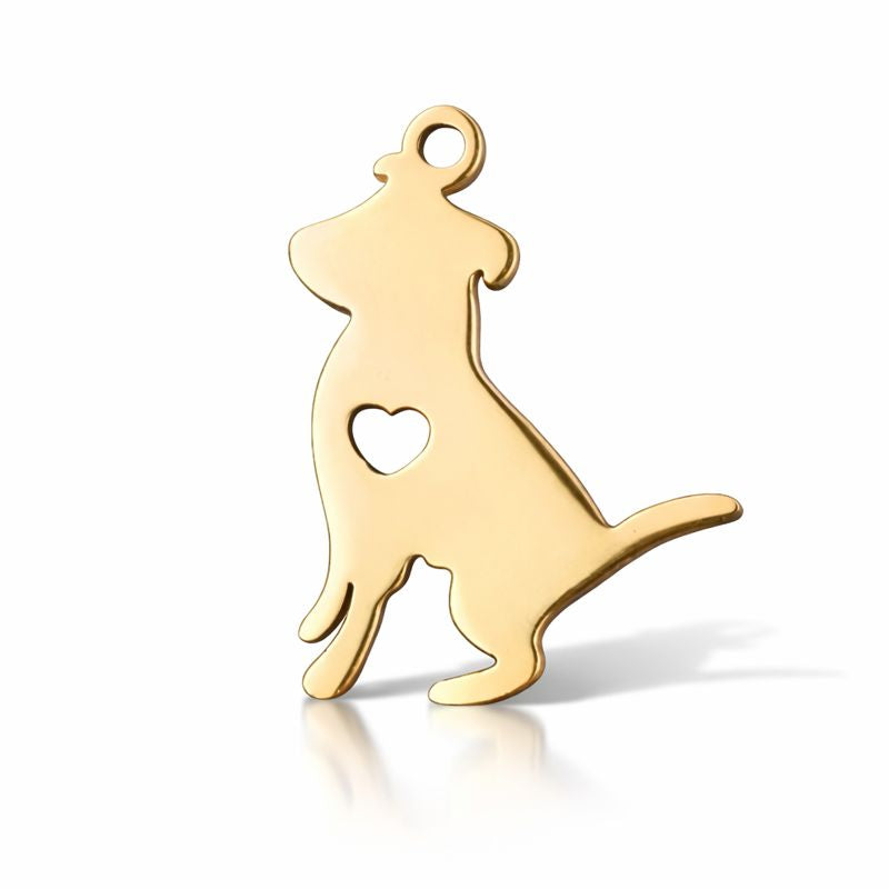 Memorial flesje voor hond - detailfoto goudkleurig