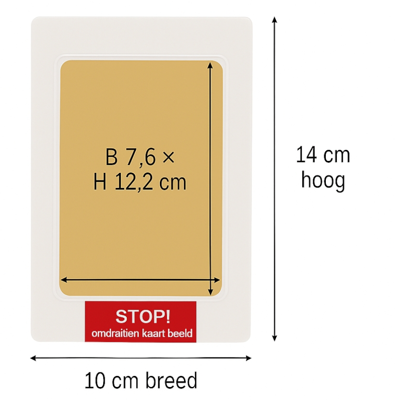 Inktloze printkit met zwart papier voor een goudkleurige afdruk