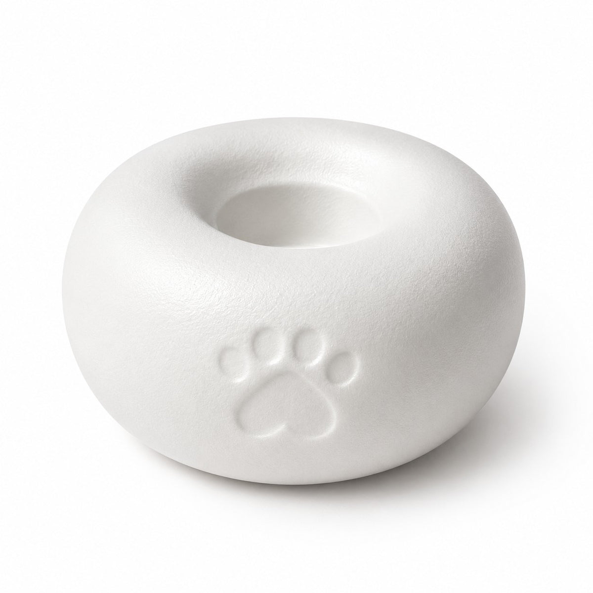 Witte ronde urn kat en hond met waxinelichthouder