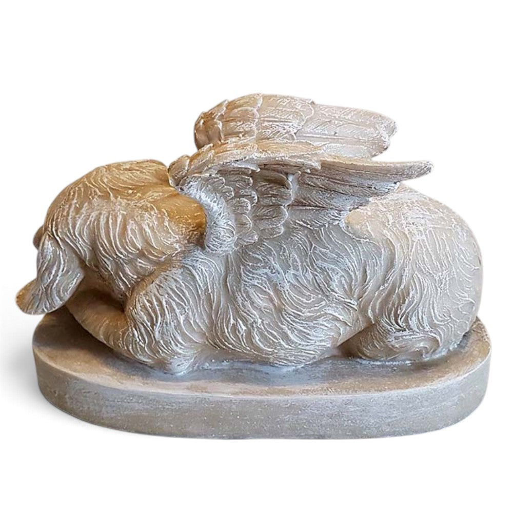 Hondenurn van 1200 ml in beige met witte accenten