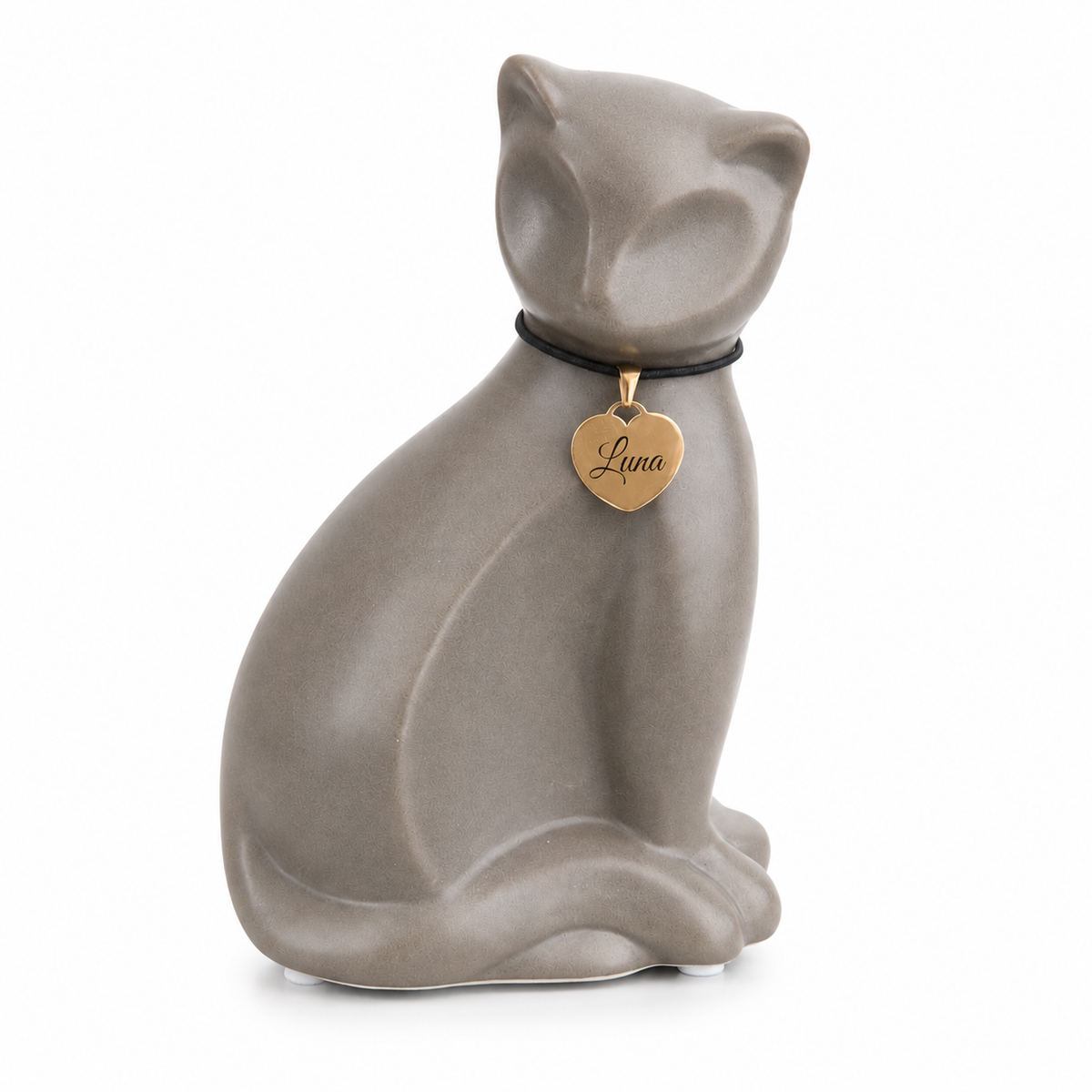 Urn kat met gegraveerde hanger met naam - 300 ml