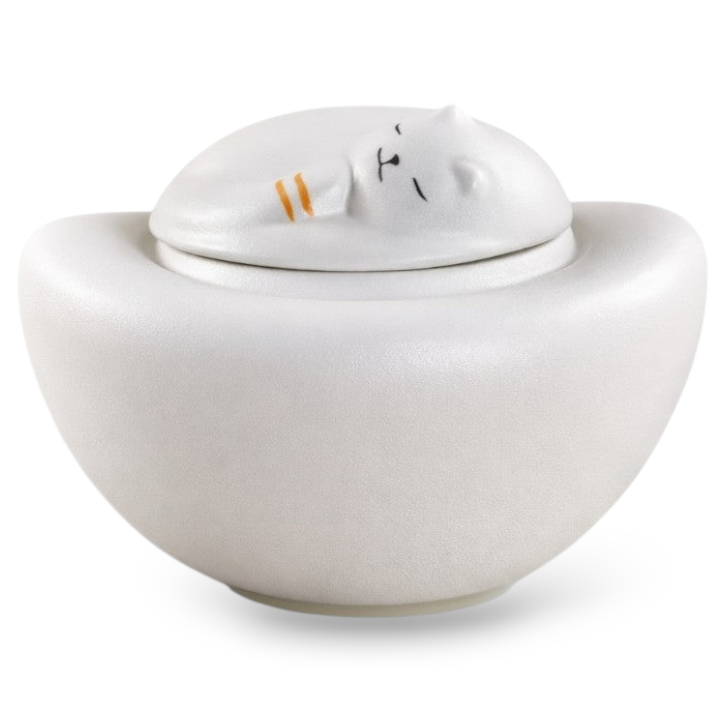 Witte kattenurn - 240 ml