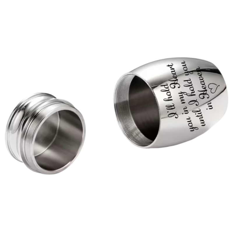 Mini urn van 25 ml in zwart, zilver of goud voor een beetje as