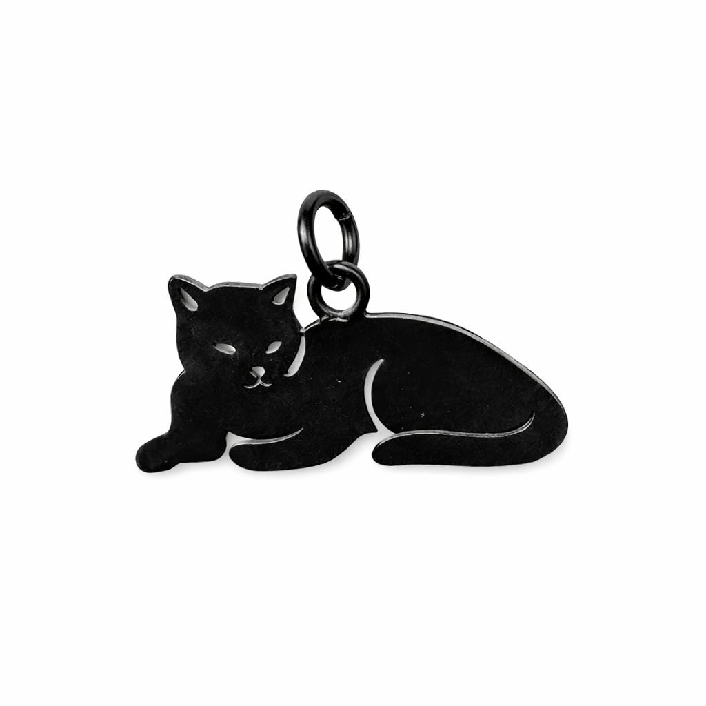 Memorial flesje voor kat in goud en zwart als aandenken