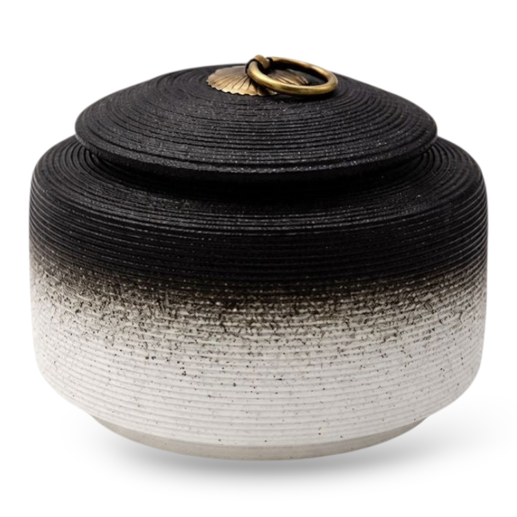 Keramische urn zwart-wit - 660 ml
