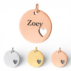 Hanger met gravure - rond met hartje